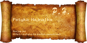 Petyka Hajnalka névjegykártya